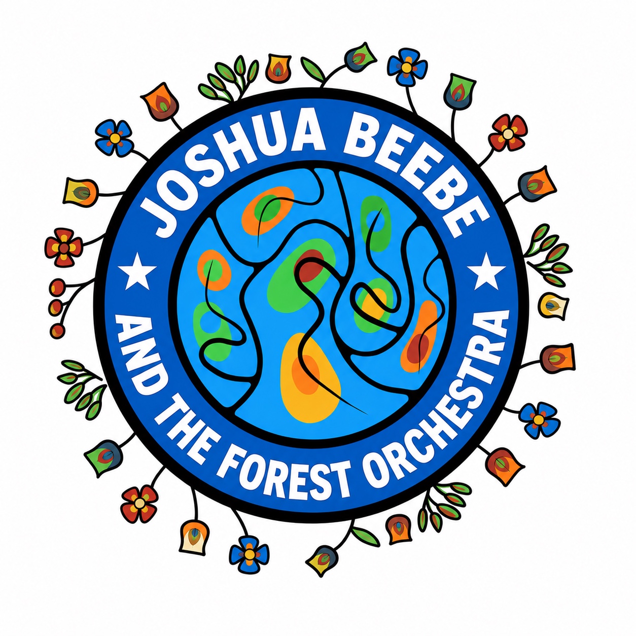 Joshua Beebe and The Forest Orchestra circular illustrated logo